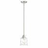 Designers Fountain Drake 60 Watt 1 Light Polished Nickel Mini-Pendant with Clear Hammered Glass Shade 96330-PN